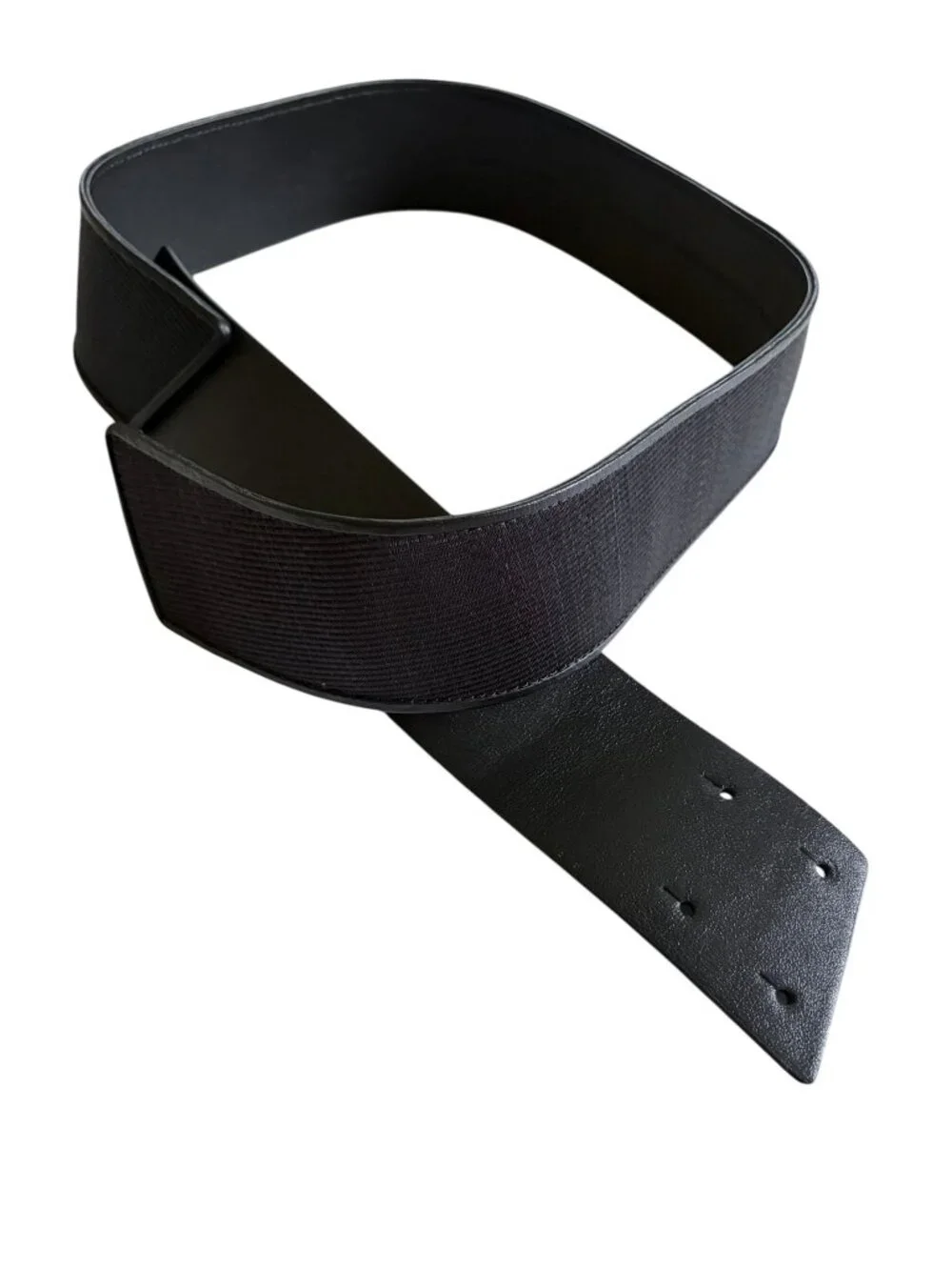 AKRIS Leather & faille wide belt sz 40 10 minimalist